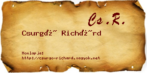 Csurgó Richárd névjegykártya