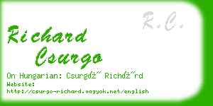 richard csurgo business card